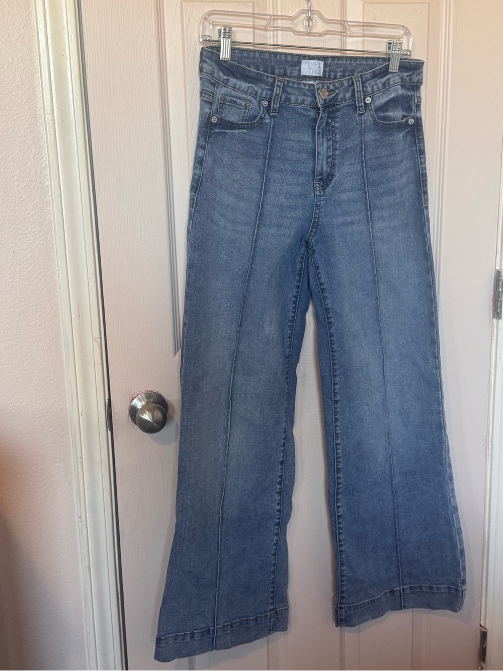 Time and Tru Mid-Blue High-Rise Wide Leg Jeans